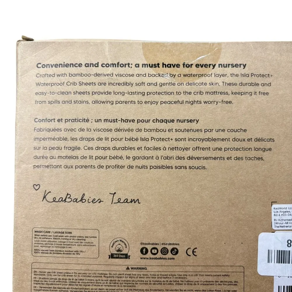 NIB‎ - KeaBabies Waterproof Crib Sheet Set